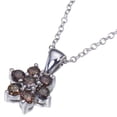 thumbnail image 3 of Vir Jewels 1/2 CTTW Champagne Diamond Cluster Composite Pendant Necklace 10K White Gold Female Adult, 3 of 6