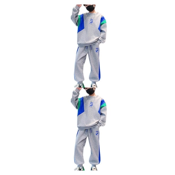 Qarigey Ropa de otoño para niños, sudadera bordada con letras para niños, 2 piezas, sudadera deportiva, pantalones de chándal, chándal con Type1 NO1