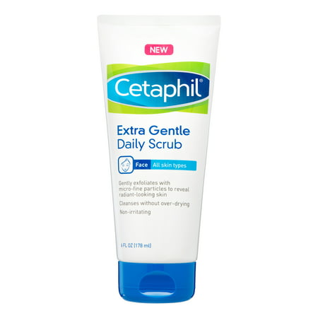 Cetaphil Extra Gentle Daily Scrub, Exfoliating Face Wash For Sensitive and All Skin Types, 6