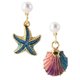 thumbnail image 3 of 1 par de pendientes de gota de aceite de aleación concha de vida marina colgantes de oreja joyería de mujer, 3 of 5