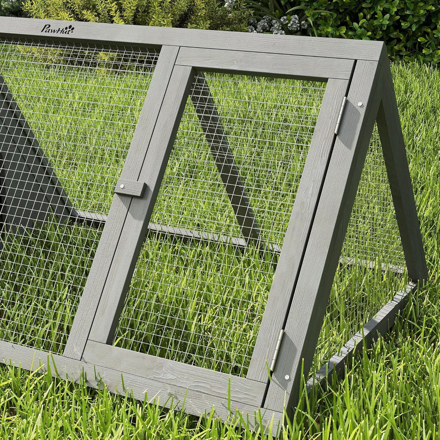 WSWJY Rabbit Hutch Outdoor, Wooden Chicken Coop with Run, Outdoor Small Animal Cage for Rabbit, Small Duck and Chicken, for Garden, Backyard, Farms, 45" x 20.5" x 18", Grey