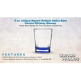 thumbnail image 2 of 10 Verona Whiskey Glasses Set, 11 oz. - Durable, Thick Base, Color Bottom, Barware - Blue, 2 of 5