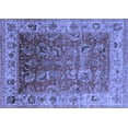 thumbnail image 1 of Ahgly Company Machine Washable Indoor Rectangle Oriental Blue Traditional Area Rugs, 5' x 7', 1 of 4