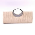 thumbnail image 2 of Hand holding rhinestone wrinkles Fashion classic women's bag dinner bag wedding bag, bride bridesmaid handbag, suitable for wedding dinner/Apricot, 2 of 4