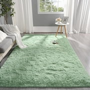 Lochas Soft Fluffy Rug Modern Shag Carpet Fuzzy Shaggy Rugs for Bedroom Indoor Modern Area Rugs, 8'X10', Green