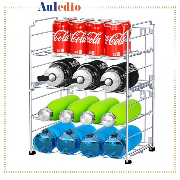 Adjustable Water Bottle Organizer Holder, 2 Tier (2 Pack) Stackable