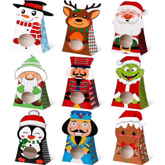 Cajas para Dulces de Navidad Giiffu Paquete de 54 con Ventana Transparente