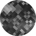 thumbnail image 1 of Ahgly Tapis Rond Lavable en Machine Intérieur Transitionnel Noir Charbon, 3 Pieds Rond, 1 of 7