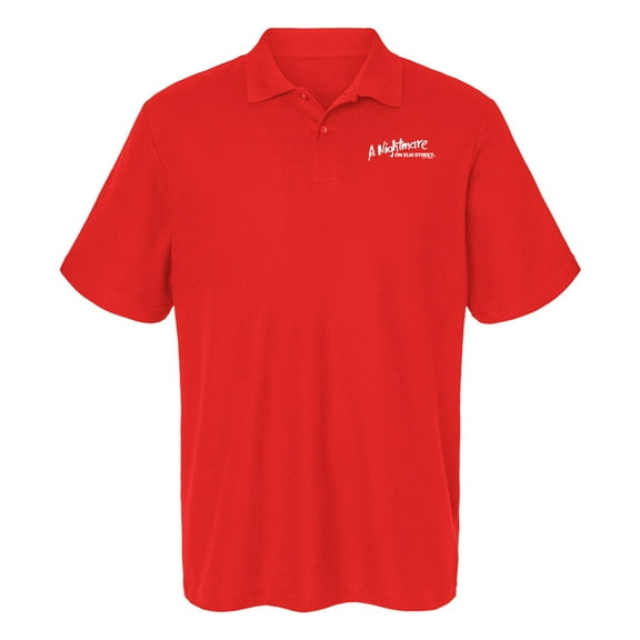 Nightmare On Elm Street Logo Cotton Polo Shirt, Red, Large
