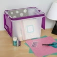 IRIS Letter Size Portable Wing Lid File Box with Handles, Purple