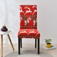 thumbnail image 6 of SPRING PARK Christmas Chair Covers for Dining Room Stretch Removable Christmas Table Decoration Seat Cover Slipcovers for Xmas Restaurant Holiday Festival Party Decor, 6 of 7
