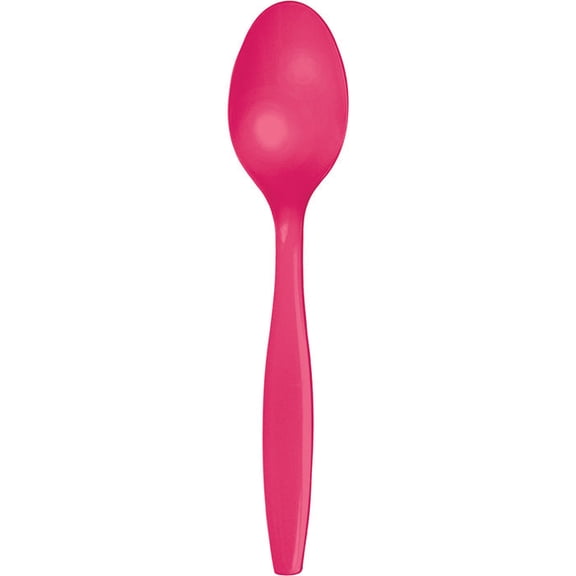 288/Case Bulk Hot Magenta Plastic Spoons