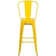 thumbnail image 6 of Merrick Lane Yellow 30" High Metal Bar Height Stool with Removable Back for Indoor-Outdoor Use, 6 of 11
