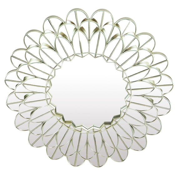 Northlight 31" Champagne Gold Sunflower Round Wall Mirror
