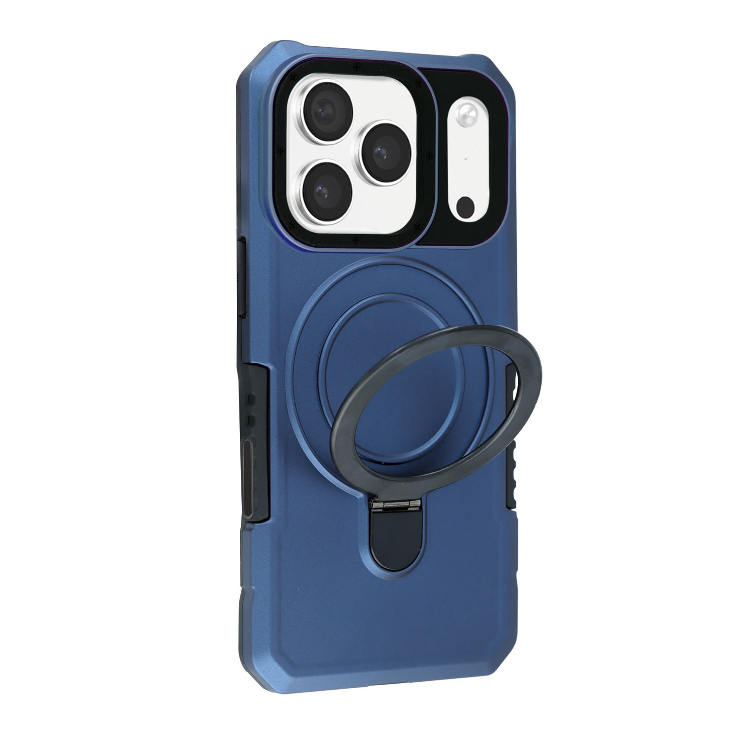 Rugged Hard PC Ring Stand Case for iPhone 17 Pro Max - Blue