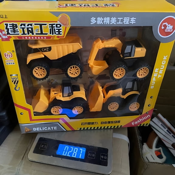 BESTSKY Construction Toys Sets,4 Pieces Mini Vehicles,Including Truck Forklift Bulldozer Road Roller Excavator Dump Truck Tractor,Free-Wheeling Cars for Children