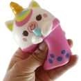 thumbnail image 6 of Set of 3 Random - 4" Animal Drinking Bubble Drink Cute Micro Slow Rise Squishy Toys - Memory Foam Party Favors, Prizes, OT Cow, Alpaca, Cat, Corgi, Bear, Unicorn, 6 of 7