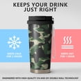 thumbnail image 2 of 18oz Travel Coffee Mug, 316 Stainless Steel Vacuum Insulated Tumbler with 2-in-1 Straw Lid & Strap, Camouflage Print, 2 of 6