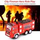 thumbnail image 5 of Camión de bomberos de juguete 4D iluminado: camión de bomberos eléctrico de rescate con luces y sonidos, vehículo de emergencia educativo con iluminación LED, regalo de cumpleaños, 5 of 5