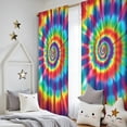 thumbnail image 5 of Blackout Kids Curtains,Colorful Tie Dye Star Mandala Pattern Childrens Insulated Curtains Set Of 2,Bedroom Essentials,Toddler Room Decor 52"x84", 5 of 5