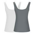 thumbnail image 4 of Dealovy 2pc Plus Size Tank Tops for Women Ribbed Knit Slim Fitted Camis Sleeveless Base Layer T Shirts, 4 of 4
