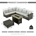 thumbnail image 2 of XIZZI 8 Pieces Patio Furniture Set Wicker Rattan Conversation Set with Propane Gas Fire Pit Table,Grey, 2 of 12