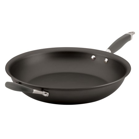 Anolon Advanced Hard Anodized Nonstick Frying Pan with Helper Handle  14-Inch  Gray