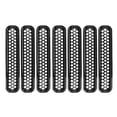 thumbnail image 1 of 7 piezas de insertos de rejilla frontal de malla con clip, color negro, compatibles con Jeep Wrangler, 1 of 11