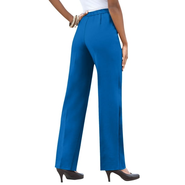 Roaman's Women's Plus Size Tall Classic Bend Over Pant Pull On Slacks - Walmart.com