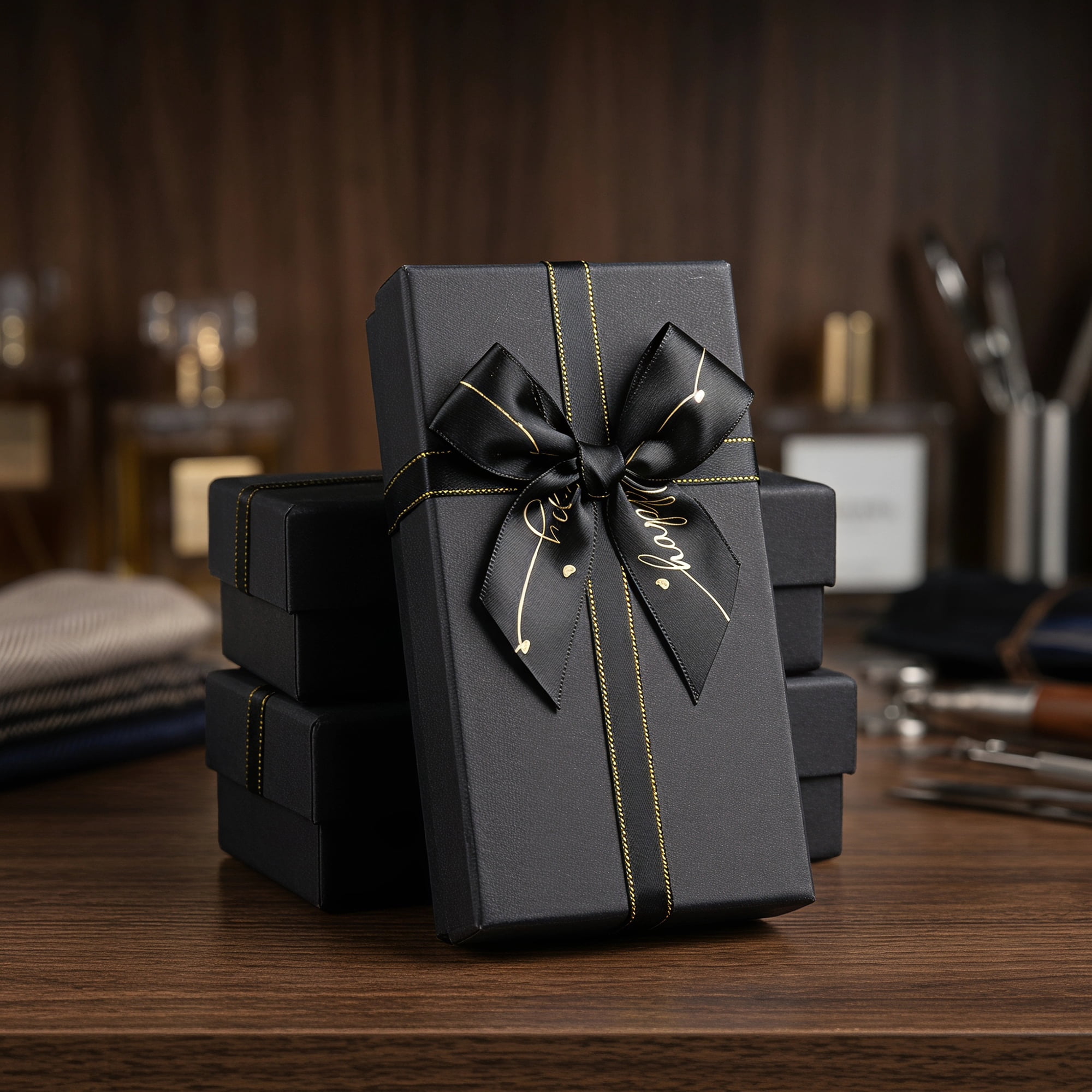 Unique Bargains 6Pcs Elegant Rigid Present Boxes for Gift Packaging Black 5.5"x3.1"x2"