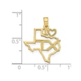 thumbnail image 3 of 14K Yellow Gold Solid Texas State Charm Pendant Necklace with Chain, 3 of 4