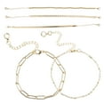 thumbnail image 3 of Juego de 5 pulseras de acero de titanio para mujeres y niñas, pulsera de cadena chapada en oro de moda., 3 of 6