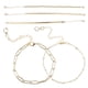thumbnail image 3 of Juego de 5 pulseras de acero de titanio para mujeres y niñas, pulsera de cadena chapada en oro de moda., 3 of 6