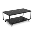 thumbnail image 1 of Costway Coffee Table 2-Tier Modern Marble Coffee Table W/ Storage Shelf for Living Room, 1 of 10