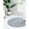 thumbnail image 3 of Unique Loom Eco Trellis Collection Area Rug - Mondo (7' Round Harbor Blue/Ivory), 3 of 11