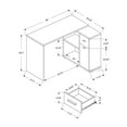 thumbnail image 2 of Monarch Specialties Computer Desk, Home Office, Corner, Storage Drawers, 46"l, L Shape, Work, Laptop, Laminate, White, Contemporary, Modern, 2 of 3