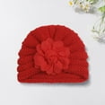 thumbnail image 2 of Daznico Winter Knit Baby Hat Solid Color Floral Design Soft Warm Beanie for Cold Weather Toddler Cozy Headwear, 2 of 3