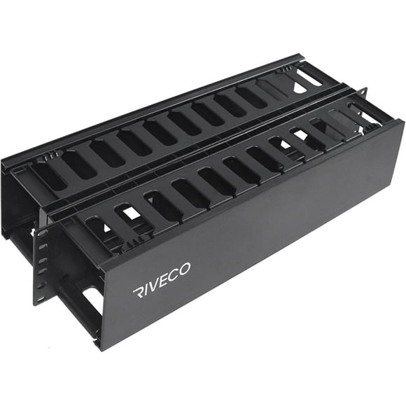 ERDS-2U 19" 2-Sides Cable Management Both Front & Rear Tray for Network Rack Server Cabinet Wire Managing Plastic Black
