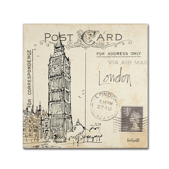 Trademark Fine Art "Postcard Sketches II" Canvas Art by Anne Tavoletti