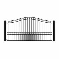 ALEKO Steel Single Swing 12 x 6 feet Black Driveway Gate Paris Style