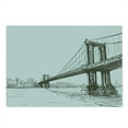 thumbnail image 2 of New York Cutting Board, Digital Drawn Brooklyn Bridge Unusual Graffiti Style Old Urban Cityscape Print, Decorative Tempered Glass Cutting and Serving Board, Large Size, Brown White, by Ambesonne, 2 of 5
