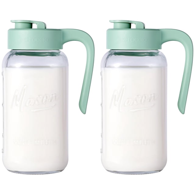 Jarra de vidrio tipo Mason Jar Spreccio hermética y a prueba de fugas, 1,9 L, set de 2