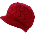 thumbnail image 2 of Gorro de punto cálido de Invierno para mujer, gorro de lana, boinas de esquí para nieve, gorros con visera, gorro de pico de pato de ala corta cálido de felpa para mujer, 2 of 5