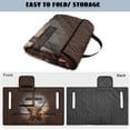 thumbnail image 5 of COEQINE All-Season Golf Cart Seat Protection, 4 Pockets Quilted Cover with Handle, Folds Like a Tote for Carry, Universal Fits Most 2-Seater Carts, Highland Cow Cross Brown, 5 of 8