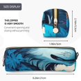 thumbnail image 3 of Fotbe Blue Iceberg Leaf Wolf Estuche para Lápices de Cuero con Estampado, Estuche con Cremallera Resistente, Organizador Compacto y Elegante para Papelería, 3 of 7