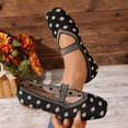 thumbnail image 6 of Gpaecead Women's Polka Dot Knit Mary Jane Flats Low Cut Breathable Elastic Strap Casual Comfort Slip On Shoes, Black, 6 of 8