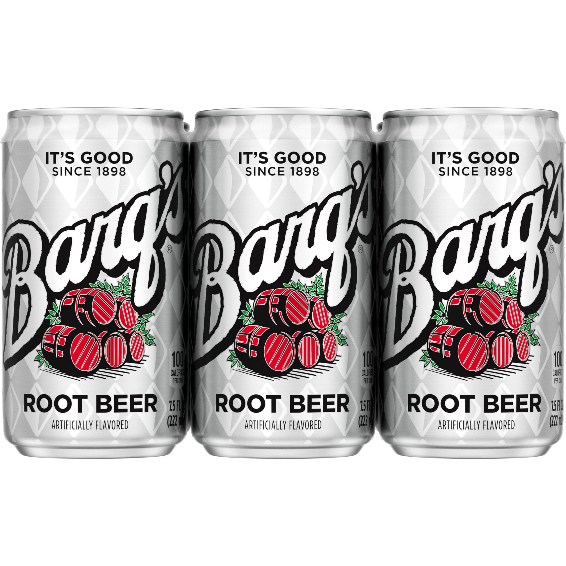 Barq's Root Beer Soda Pop Mini Cans, 7.5 fl oz, 6 Pack