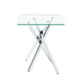 thumbnail image 5 of Glass End Table for Living Room Set of 2, Holaki 17.72" Modern Square Side Table with Tempered Glass Top & Metal Legs, Small Glass Table for Bedroom Office, Silver, 5 of 9