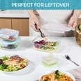 thumbnail image 4 of Recipientes de vidrio para almacenar alimentos con tapas: paquete de 8, 15 y 18, cajas bento herméticas para sobras y picnics, 4 of 7