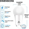 thumbnail image 5 of Energetic LED GU24 Light Bulb, A19 Shape 60 Watt Equivalent (8.5W), 4000K Cool White, 800 Lumens High Output, UL Listed, 4 Packs, 5 of 7